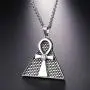 U7 Ankh Necklace for Men Women, Stainless Steel Egyptian Jewelry Cool Coptic Cross Pendant with 20-24 Inch Chain, Silver/Black/Blue/Rose Gold/Gold Color