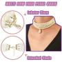 ELABEST Layered Faux Pearl Necklace Beaded Link Choker Chain Party Nightclub Costume Jewelry for Women and Girls
