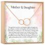 Mother Daughter Gift Necklace, Mothers Day Gift, Gifts for Mom, Mom Necklace, 2 Asymmetrical Circles (rose-gold-plated-brass, NA)