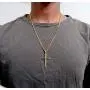 24K Gold Chain Style Cross Pendant Necklace Solid Clasp for Men,Women,Teens 24ct Thin for Charms Miami Cuban Link Diamond Cut Religious Beveled Edge 24K Gold Chain Style Cross Pendant Necklace Solid Clasp for Men,Women,Teens 24ct Thin for Charms Miami Cuban Link Diamond Cut Religious Beveled Edge