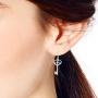 Key to My Loving Heart Lock .925 Sterling Silver Dangle Earrings