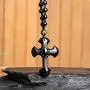 DUOVEKT Natural Obsidian Cross Amulet Pendant Necklace Hand Carved Pendant with Lucky Free Beads Chain for Women Men Jewelry DUOVEKT Natural Obsidian Cross Amulet Pendant Necklace Hand Carved Pendant with Lucky Free Beads Chain for Women Men Jewelry