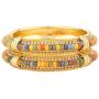 Efulgenz Indian Bollywood CZ Crystal Rhinestone Gold Plated Multicolor Beaded Wedding Bridal Bracelet Bangle Set Jewelry