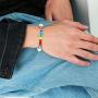 Nanafast 8mm Matte Agate LGBT Pride Rainbow Bracelet Stainless Steel Gay & Lesbian Pride Relationship Friendship Bracelet,Adjustable