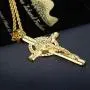 Lee Island Fashion Gold Cross Necklace for Men Women, 24K Gold Plated Simulated Diamond CZ Fully Crucifix Cross Catholic Jesus Christ Pendant Stainless Steel Necklace,20,24 Inch Chain Jewelry Lee Island Fashion Gold Cross Necklace for Men Women, 24K Gold Plated Simulated Diamond CZ Fully Crucifix Cross Catholic Jesus Christ Pendant Stainless Steel Necklace,20,24 Inch Chain Jewelry