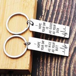 Meibai 2Pcs His and Her Couples Keychains Set Personalized Couples Gift Valentines Birthday Gift for Boyfriend Girlfriend