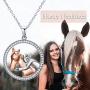 POPKIMI Horse Gifts for Girls Sterling Silver Horse Necklace for Women Birthday Gifts for Horse Lovers