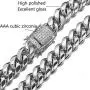 Jxlepe Mens Miami Cuban Link Chain White 15mm Stainless Steel Curb Necklace with cz Diamond Chain Choker Jxlepe Mens Miami Cuban Link Chain White 15mm Stainless Steel Curb Necklace with cz Diamond Chain Choker