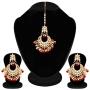 Aheli Faux Kundan Studded Wedding Party Jhumka Jhumki Earrings Maang Tikka Indian Bollywood Fashion Jewelry Set for Women