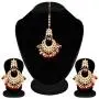 Aheli Faux Kundan Studded Wedding Party Jhumka Jhumki Earrings Maang Tikka Indian Bollywood Fashion Jewelry Set for Women