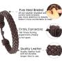 LOLIAS 18Pcs Leather Chakra Bead Tribal Bracelet for Men Women Charm Ethnic Wood Beaded Hemp Bracelets Boho Wristbands
