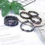 Jstyle 8 Pieces Hematite Magnetic Therapy Bracelet with Jewelry Bag,Strong Elastic,Natural Stones,Stress Relieving Magnet Bracelet Anxiety Relief for Women Men