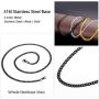 U7 Miami Cuban Chain in Stainless Black Gold Color|Flat Link Necklace NK Cuban Chains for Men and Women,Width 3-12mm,Length 14 Inch-30 Inch.Gift Packed