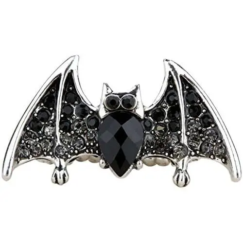 YACQ Womens Bat Stretch Rings Fit Finger Size 7 to 9 - Halloween Costume Accessories Jewelry - Lead & Nickle Free - Elastic Soft Band Perfect for Arthritis YACQ Womens Bat Stretch Rings Fit Finger Size 7 to 9 - Halloween Costume Accessories Jewelry - Lead & Nickle Free - Elastic Soft Band Perfect for Arthritis