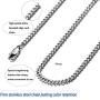 Jstyle Stainless Steel Link Curb Chain Necklace for Men Women 3 Pcs 3.5mm