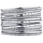 Lux Accessories Pave and Baguette Stone Bangle Bracelet Set (15pcs)