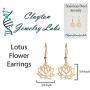 Lotus Flower Stainless Steel Dangle Earrings