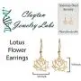 Lotus Flower Stainless Steel Dangle Earrings