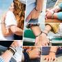 FOCALOOK Free Customized,Waterproof Soft Comfortable Braided Rope Leather Bracelet, Black/Brown, for Men/Women, Fathers Day Unique Gift, 18/20/22CM(with Gift Box)