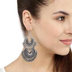 Zephyrr Fashion Turkish Style Beaded Layered Chandbali Earrings Statement Jewelry for Women (JAE-4887)