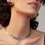 Crazy Feng Gold Choker Necklaces for Women Silver Star Choker Necklace Circle Choker Necklace Rope Snake Chain Necklace Simple Dainty Choker Necklace Trendy Jewelry Gift