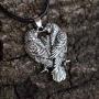 HAQUIL Viking Jewelry Huginn and Muninn Raven Couple Pendant Necklace for Men and Women