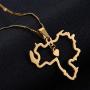 Yidan Stainless Steel Venezuela Map Pendant Necklace Venezuelan Charm Jewelry