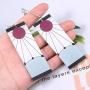 Demon Slayer Anime Cosplay Earrings,Demon Acrylic Earrings, Statement Acrylic Drop Earrings For Cosplay Party Women Gifts