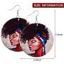 10 Pairs Round African Women Earrings Wooden Painted Earrings Ethnic Style Earring