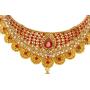Bindhani Womens Indian Jewelry Simple Bridal Bridemaids Party Wear Crafted Brides Gold Plated Kundan Polki Red Choker Necklace Earrings Tikka Fashion Bollywood Style Jewellery Set for Wedding
