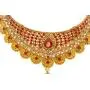 Bindhani Womens Indian Jewelry Simple Bridal Bridemaids Party Wear Crafted Brides Gold Plated Kundan Polki Red Choker Necklace Earrings Tikka Fashion Bollywood Style Jewellery Set for Wedding