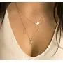 MIXIA Minimalist Peace Dove Soar Flying Double Layers Crystal Sequins Coin Chain Pigeon Bird Water Drop Pendant Multilayer Boho Necklace for Women Girls