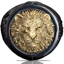 Lion Head Ring for Men, Norse Viking Lion Ring Vintage Engraved Carved Band Rings, Lion Totem Ring, Punk Hip Hop Lion Signet Ring, Amulet Ring, Viking Animal Jewelry Gift for Men Boys