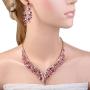 EVER FAITH Austrian Crystal Graceful Wing Flower Necklace Earrings Set