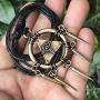 Anime Manga Gaming Jewelry Yugioh Yu-Gi-Oh! Millenium Ring illuminati Evil Eye Pewter Pendant Pewter Brass plated Boys Mens Pendant Necklace Charm Amulet Medallion for boys men Black adjustable Cord