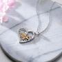 JZCOLOR 925 Sterling Silver Heart Honeycomb Necklace - I Love You Cute Bee Cubic Zirconia Pendant Jewelry Gifts for Women Girls