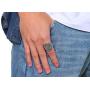 XUANPAI Retro Unisex Leviathan Cross Satanic Ring Brimstone Occult Symbol Signet Band