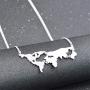 Stainless Steel World Map Necklace, AILUOR Fashion Gold Silver Black World Continents Travel Pendant Personality Gift Unisex