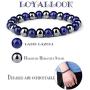 LOYALLOOK 3Pcs Magnetic Hematite Therapy Beads Bracelet Men Women Healing Energy Natural Stone Adjustable Bracelet Tiger Eye Stone