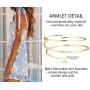 Jstyle 4Pcs Coil Upper Arm Cuff Open Arm Bracelet for Women Victorian Filigree Swirl Boho Armband Bangle Armlet Adjustable