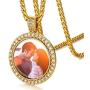 FaithHeart Custom Photo Necklace Personalized Picture Necklaces for Women Men Round/Heart Pendant Necklaces Hip Hop Jewelry