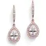 Mariell Pear-Shaped CZ Bridal Wedding Teardrop Earrings - Real 14k Rose Gold Plated Jewelry Mariell Pear-Shaped CZ Bridal Wedding Teardrop Earrings - Real 14k Rose Gold Plated Jewelry