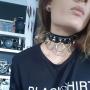 BeeGift Gothic Jewelry-Love Heart Adjustable Leather Choker Punk Rock PU Necklace Goth Choker Soft Collar Chain for Women Girls Cosplayer