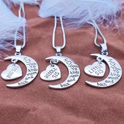 Misola I Love You to The Moon and Back Women Pendants Necklace Best Christmas Birthday Gifts for Mom Daughter Grandama Sisther Jewelry Gifts for Daughter Form Mom and Dad