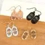 Moroccan Filigree Geometric Drop Earrings - Bohemian Metallic Cutout Hook Lightweight Dangles Flower Petal Leaf/Teardrop/Scallop/Circle/Quatrefoil Moroccan Filigree Geometric Drop Earrings - Bohemian Metallic Cutout Hook Lightweight Dangles Flower Petal Leaf/Teardrop/Scallop/Circle/Quatrefoil