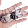Hicarer 5 Pieces Tree Life Crescent Moon Necklace Copper Wire Wrap Natural Gemstones Healing Crystal Pendant Necklace Natural Gemstone Quartz Jewelry for Women Girls