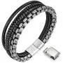Speroto Mens Bracelets,Leather and Steel Bracelets, Chain Bracelets with Magnetic Clasp,Steel Bracelets for Men Speroto Mens Bracelets,Leather and Steel Bracelets, Chain Bracelets with Magnetic Clasp,Steel Bracelets for Men