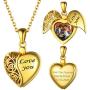 GOLDCHIC JEWELRY 925 Sterling Silver Heart Photo Locket Necklace That Holds Pictures for Women Girls, Birthstone/Family Tree of Life/Kiss Couple Lockets w 18”+2” Adjustable Chain, Gift Box Included