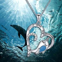 Sterling Silver Rainbow Unicorn Necklace Puppy Cat Paw Horse Narwhal Animal Pendant Necklace for Women Daughter Girls