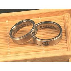 Her King His Queen Ring Silver Stainless Steel Wedding Bands Engagement Promise Rings